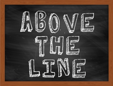 "Above the line" blackboard (© Ionut / Fotolia.com)